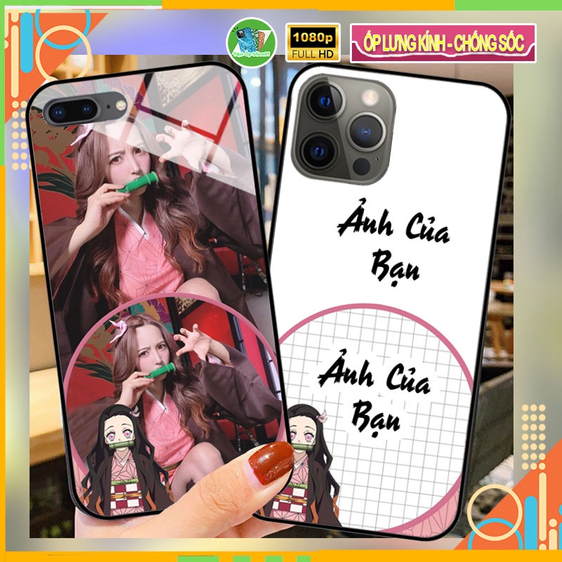 Ghép ảnh vào ốp điện thoại - Ốp lưng anime - in hình cá nhân kính cường lực cho iphone và samsung xiaomi oppo vsmart