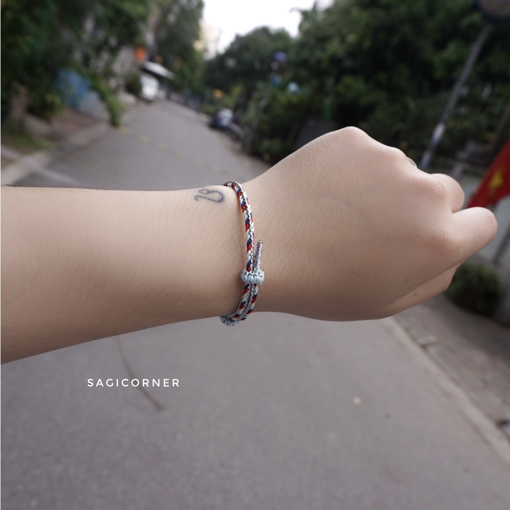 Vòng tay may mắn handmade tết 5 màu dây
