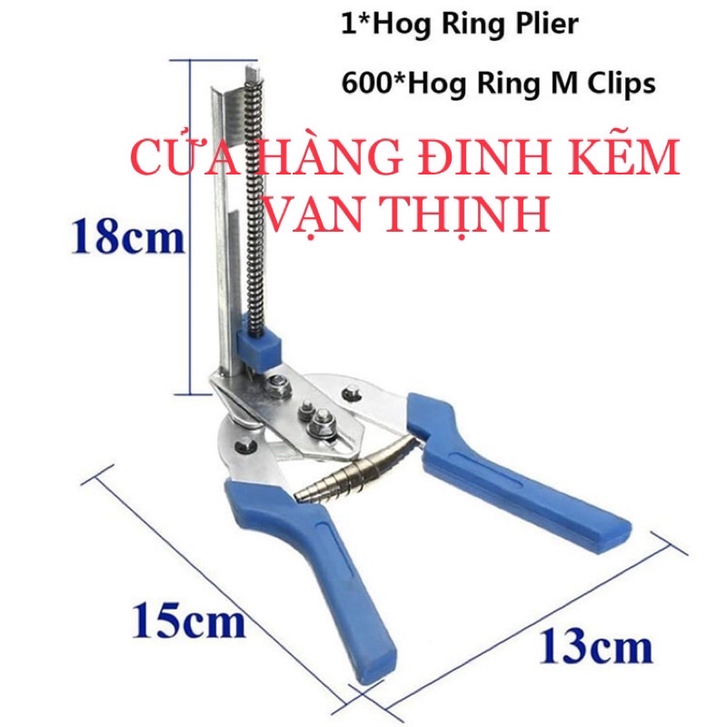 Kềm  bấm + 600 kẹp M chuyên dụng làm lồng gà,chim,thỏ,bồ câu