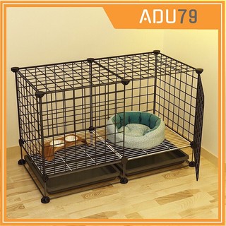 COMBO CHUỒNG QUÂY CHO CÚN NHƯ ẢNH - [TẶNG KÈM 18 CHỐT] - (7 tấm lưới + 2 lưới mắt nhỏ + 1 cửa vuông + 7 khung + 2 khay)