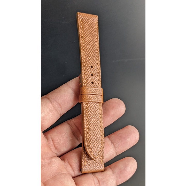 Dây đồng hồ handmade - Da bò Epsom- Bảo hành 12 Tháng