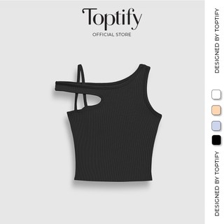 Áo croptop ba lỗ nữ toptify kiểu ba lỗ vai ngang kèm dây thun bo gân co giãn did it my way top ac45