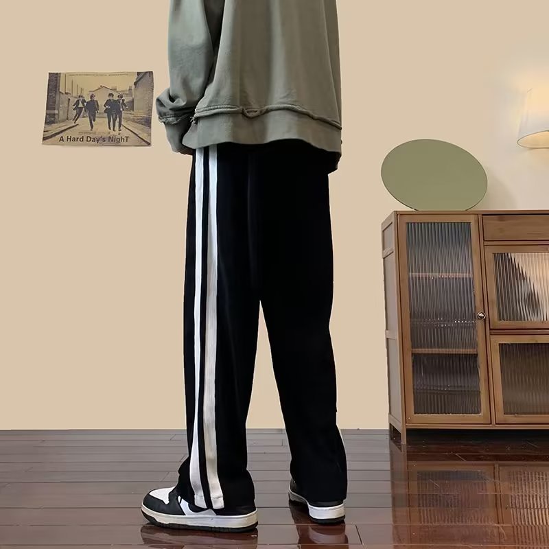 Hatton Gutto Quần Baggy Nhung Kẻ Dáng Rộng Lưng Thun Co Giãn Có Size Lớn Dành Cho Nam Giới