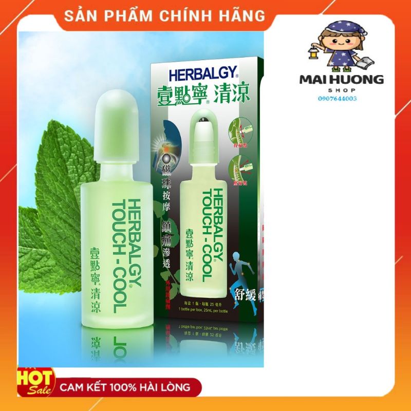 Dầu bi lăn Herbalgy Touch Cool 25ml, 5ml