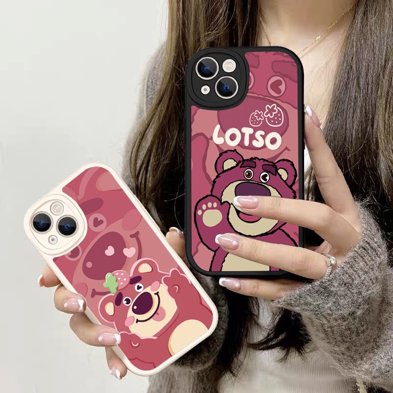 Ốp Điện Thoại Silicon Dẻo In Gấu Dâu iPhone 11 12 Pro 13 7 / 8 Plus 7G 6 Plus 12 Promax X xr xsmax 11 Pro 14 13 Pro max Dễ Thương