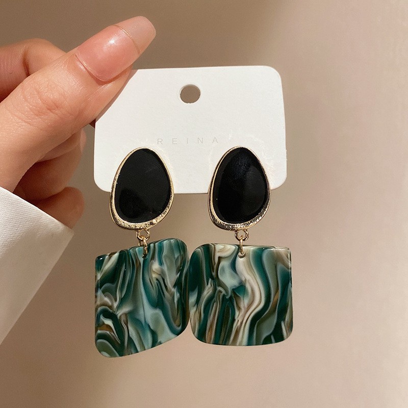 1 Đôi Bông Tai Acrylic Họa Tiết Da Báo Màu Sắc Thời Trang