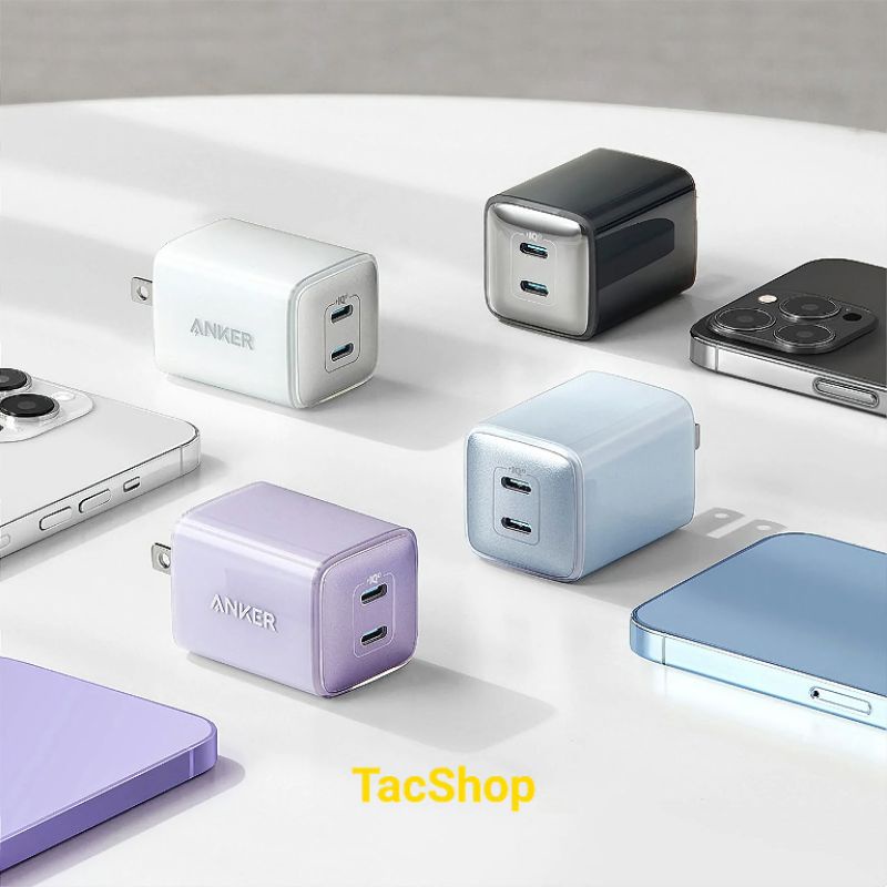 Sạc nhanh Anker 521 Nano Pro 40W - Dual Type-C A2038 - PIQ3.0, PD/PPS Chính Hãng - BH 12 Tháng