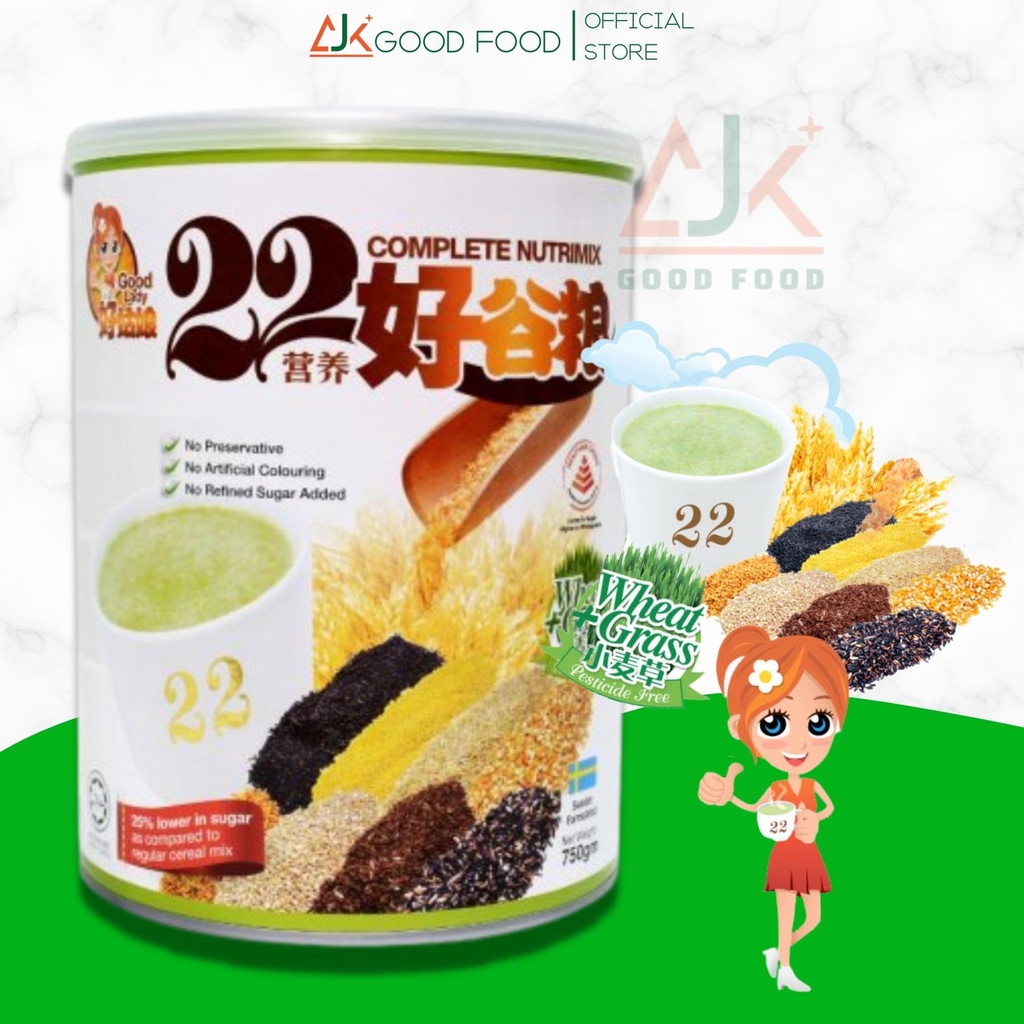 Ngũ cốc dinh dưỡng dạng bột  AJKGoodFood Singapore 22 loại hạt mầm lúa mì 22 Nutrimix Complete Wheat