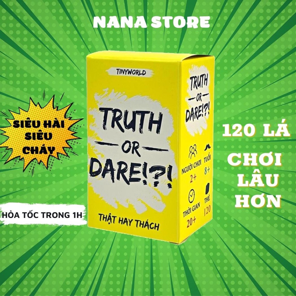Bộ bài Drinking Game “Truth or Dare” Thật hay Thách 120 lá Bài thử thách gắn kết tình bạn