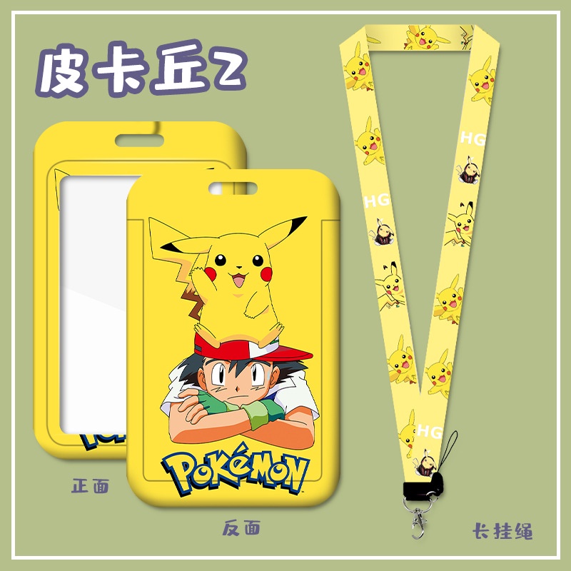 Dây đeo thẻ tên / Túi Đựng Thẻ Ngân Hàng / Thẻ ID / Thẻ Ngân Hàng Hình Pikachu Hoạt Hình Cho Học Sinh