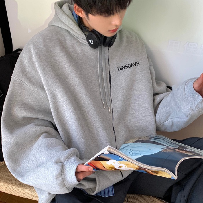 Áo hoodie nỉ ngoại Dinsoavr Unisex [FREESHIP] Hoodies form rộng tay phồng kiểu dáng basic đường phố hàn quốc peonyb