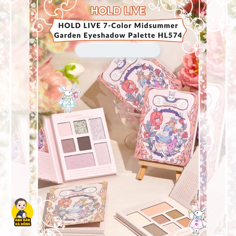 Bảng Phấn Mắt 7 Ô Màu Nhũ Lì HOLD LIVE 7-Color Midsummer Garden Eyeshadow Palette HL574