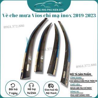 Vè che mưa chỉ inox xe Toyota Vios 2019- 2020- 2021- 2022-2023 cao cấp nhất thị trường