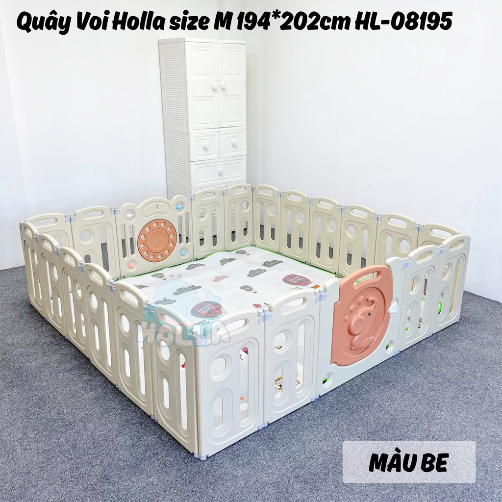 Quây Voi Holla 2022  - Quây cũi nhựa gấp gọn – tặng thảm và bóng