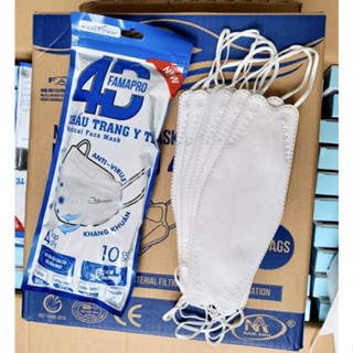✅ Thùng 300 cái khẩu trang kf94 4D Famapro Nam Anh 4 lớp kháng khuẩn Cao cấp Màu Trắng