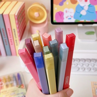 Bút hightlight 6 màu 2 đầu vuông, tròn