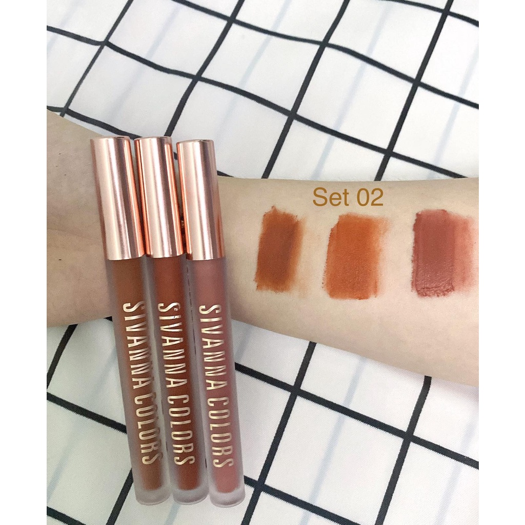 Set 3 Cây Son Kem Lì Sivanna Blurring Intense HF5077