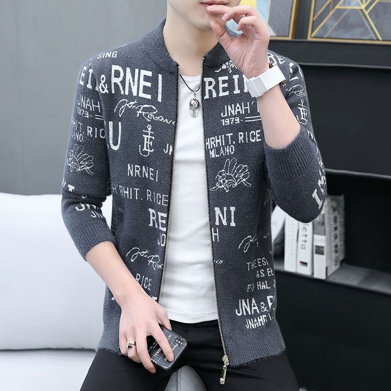 Áo Khoác cardigan Len Dệt Kim Mỏng Cao Cấp Thêu Họa Tiết Thời Trang Mùa Thu Cho Nam