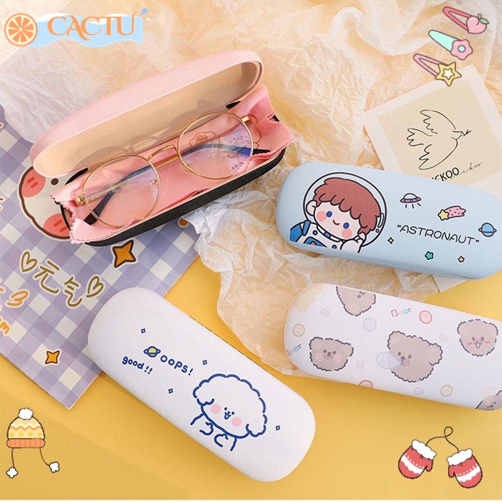 Hộp Đựng Mắt Kính Bằng Da PU Hình Vuông Họa Tiết Hoạt Hình Dành Cho Nam Nữ Ốp