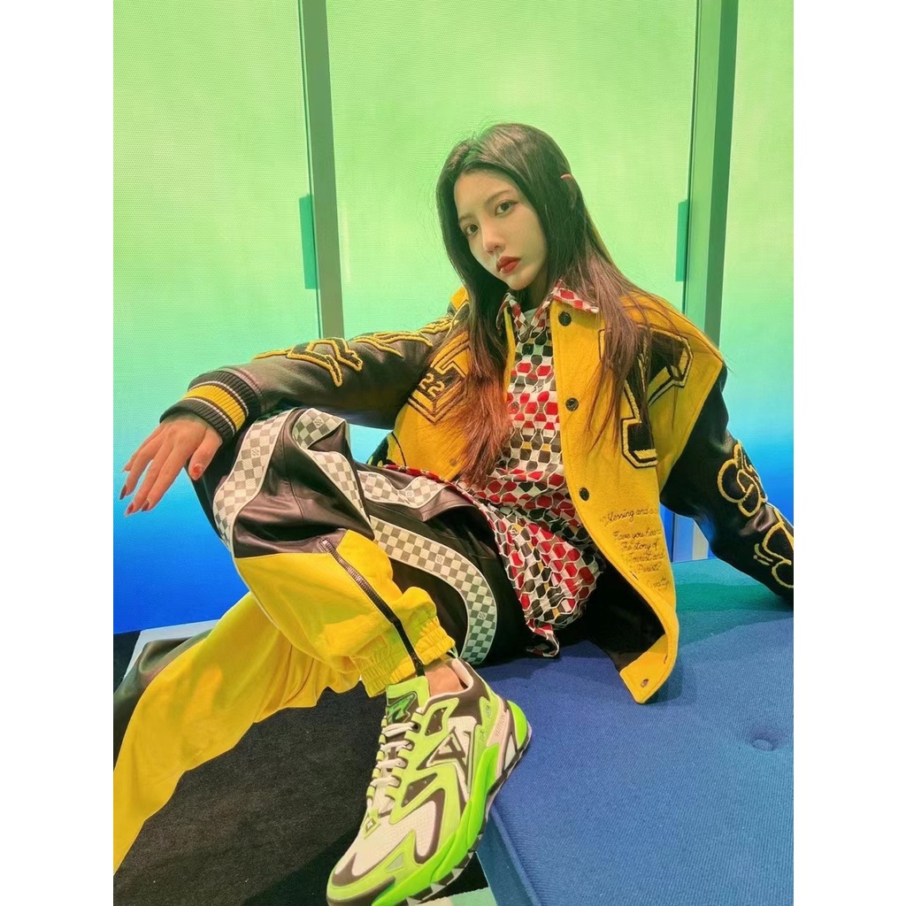 Áo Khoác Bóng Chày Louis Vuitton Thêu Logo LV 21FW Thời Trang Cho Nam Và Nữ