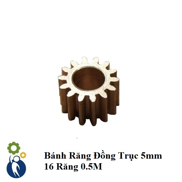 Bánh Răng chất liệu Đồng Trục 5mm 16 Răng 0.5M