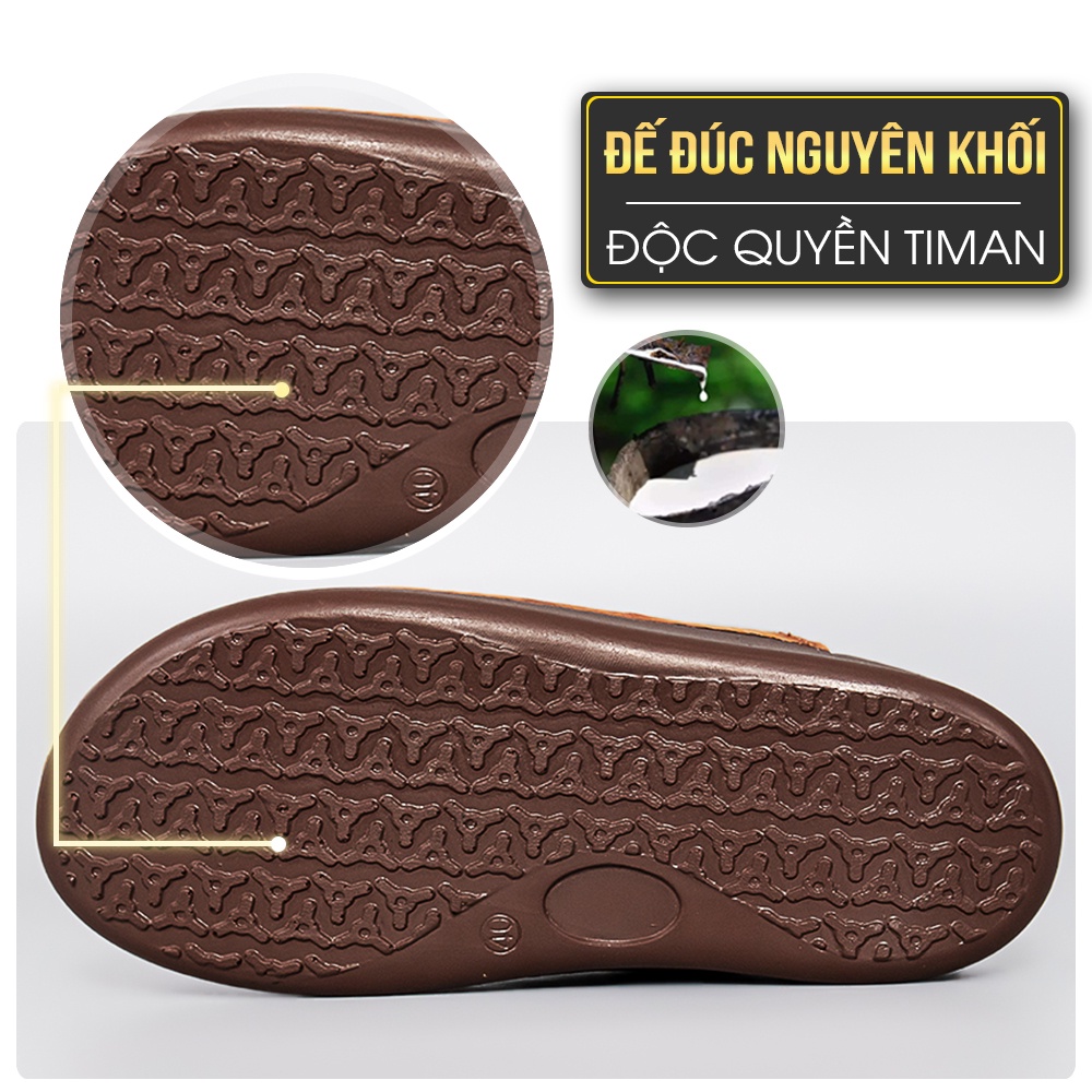 Dép nam sabo chất liệu da quai ngang kiểu quai hậu đế bánh mì thiết kế xỏ ngón tông cao cấp bảo hành 5 năm SA40 TIMAN