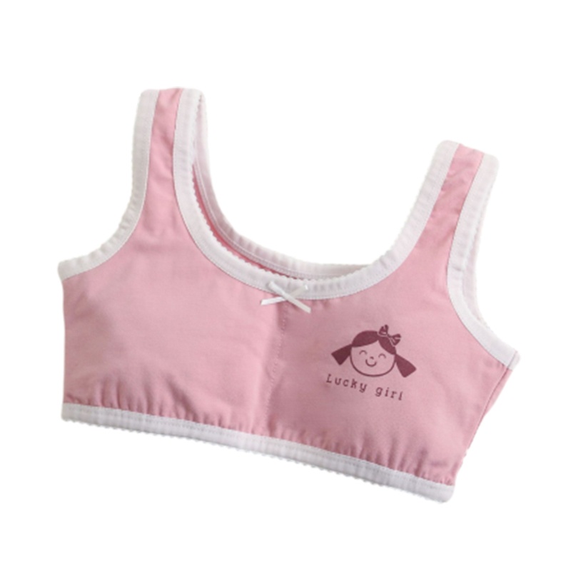 Han Puberty Áo lót vải cotton Không Gọng Họa Tiết Chấm Bi / Chấm Bi Hoạt Hình Dành Cho Bé Gái Tuổi Teen