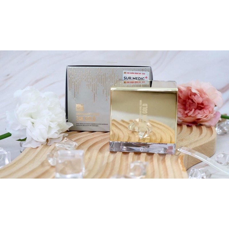 Kem và.ng 24.K & trứng cá tằm trẻ hoá, tái tạo, phục hồi Sur. Medic 24K Gold Caviar Repair Vital Cream