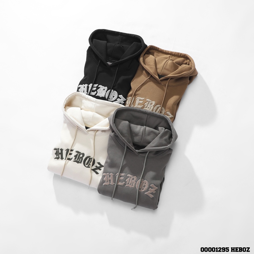 Áo hoodie nỉ thêu xù Heboz 4M chất nỉ dày dặn cao cấp - 00001295