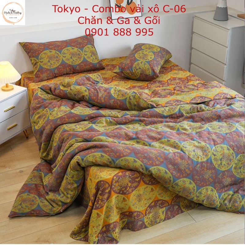 TH_Chăn vỏ, Ga Gối vải Xô Organic cotton dòng cao cấp