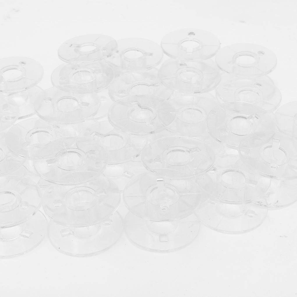 Set 25 Cuộn Chỉ Nhựa PC Trong Suốt Đầu Tròn Chuyên Dụng Cho Máy May Thủ Công