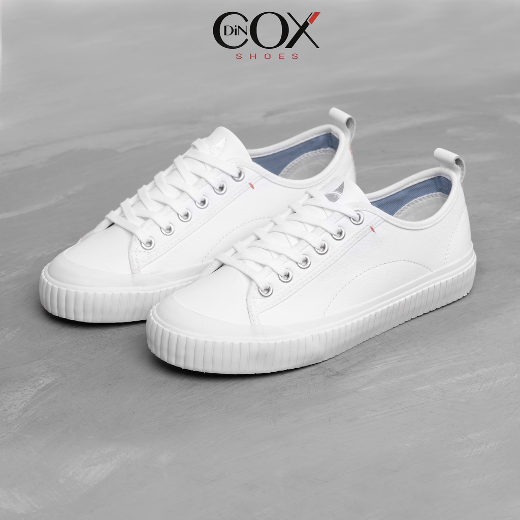 Giày Sneaker Da Bò Thật Nữ DINCOX E02 White Sang Trọng