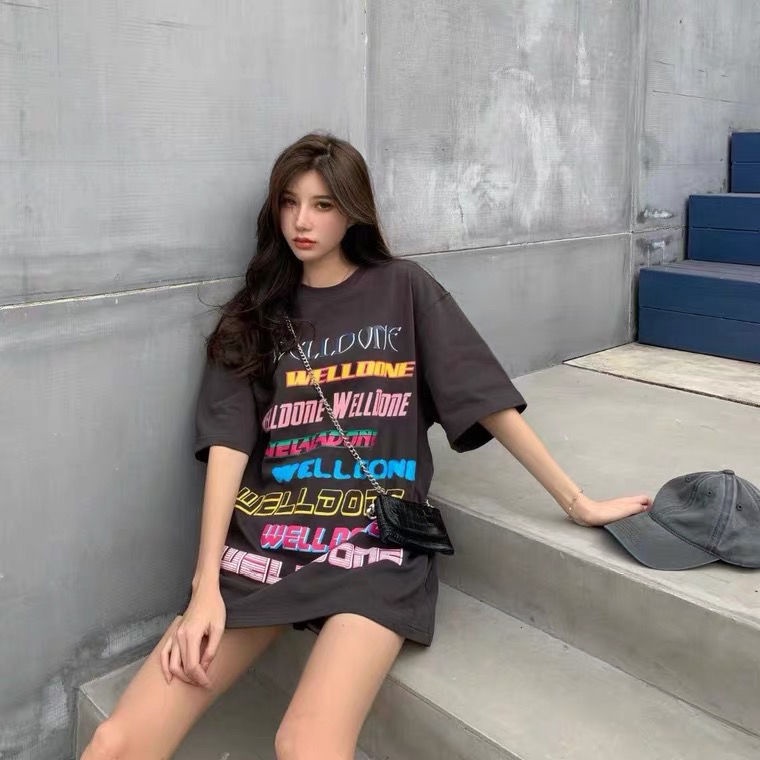 NRVP Áo Thun Unisex Mùa Hè Dáng Suông Tay Cộc Phong Cách Hàn Quốc Cho Nam Nữ