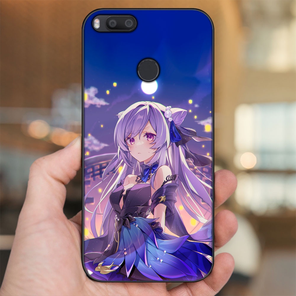 Ốp lưng Xiaomi Mi A1, Mi 5X viền đen in hình Keqing Genshin Impact