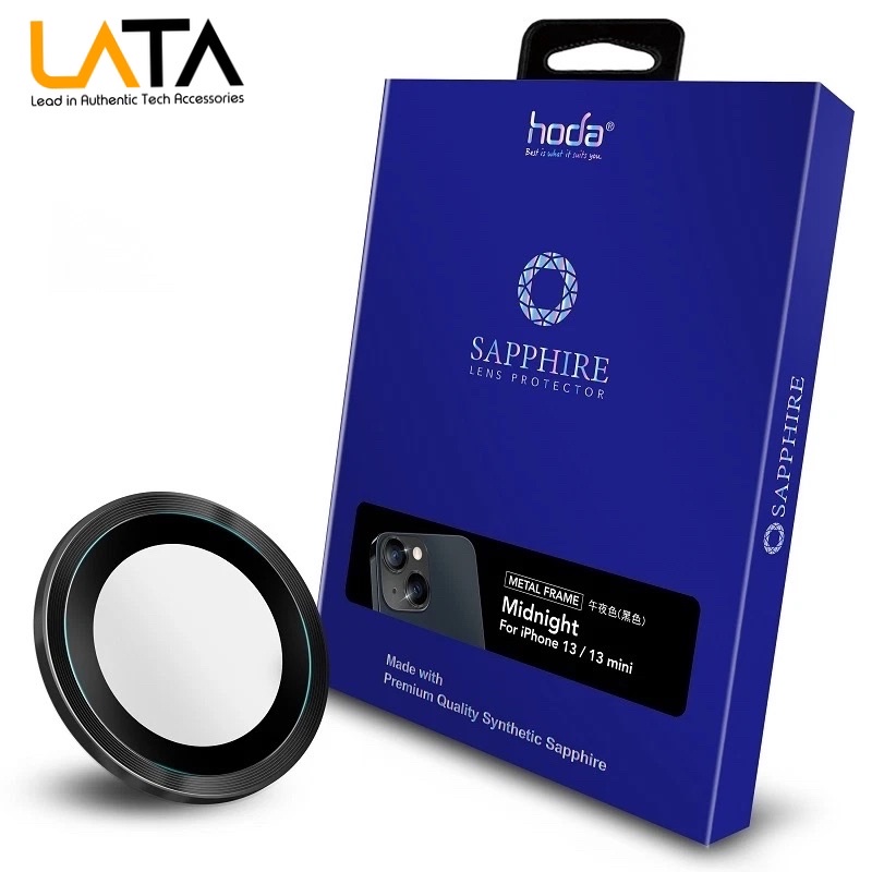 Miếng dán bảo vệ camera HODA Sapphire cho iPhone 13 và 13 Mini  - có khung trợ dán