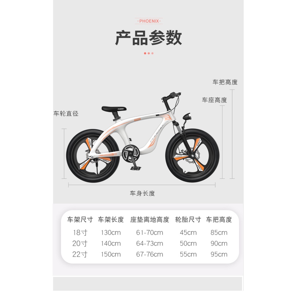 Xe đạp trẻ em hợp kim magiê Phoenix dành cho nam và nữ lớn 8-10-12 tuổi Xe đạp leo núi 18/20 inch cho học sinh tiểu học