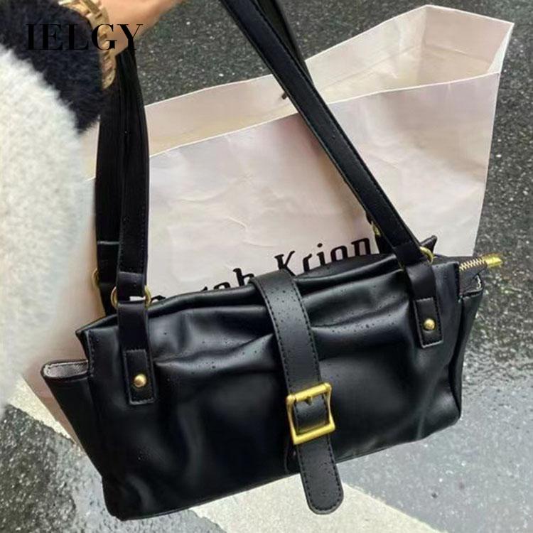 Túi Đeo Vai Màu Đen Thời Trang Cao Cấp Phong Cách retro Cho Nữ