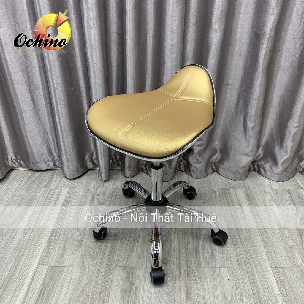 Ghế Spa, Ghế Trang Điểm Xoay Mẫu Da Cá Không Tựa Phong Cách Hiện Đại (Hàng Có Sẵn)