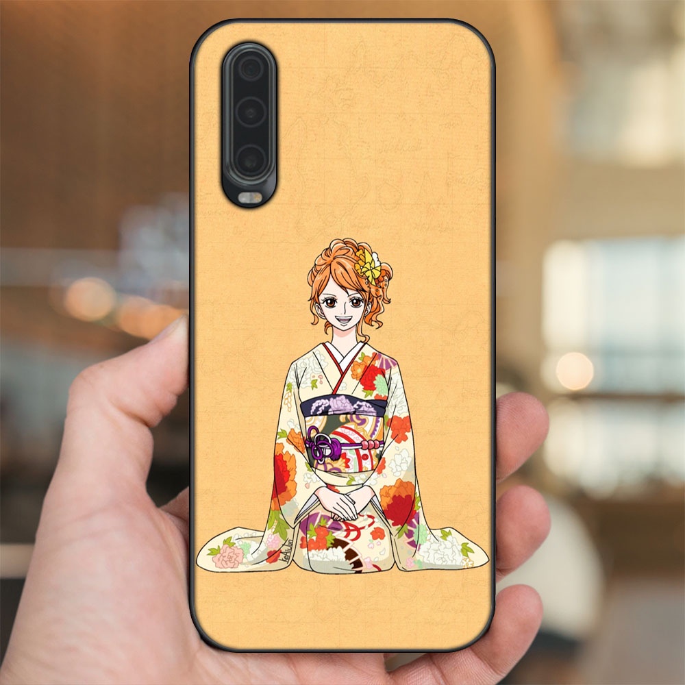 Ốp lưng Huawei P30 viền đen in hình Nami One Piece Đảo Hải Tặc