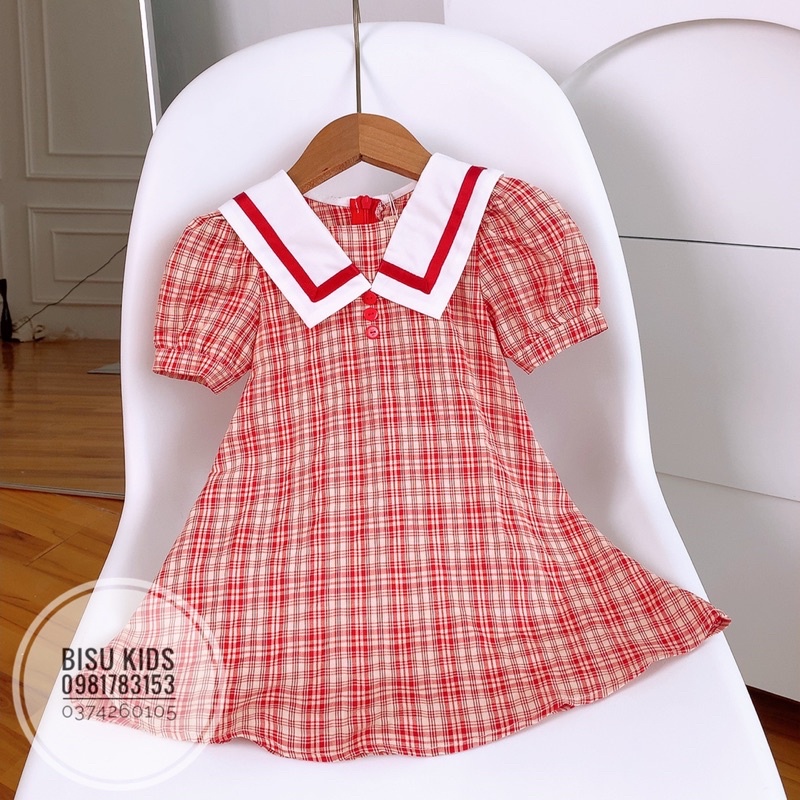 Váy hè cho bé gái, Váy thủy thủ cho bé gái chất liệu cao cấp size 8 - 32kg