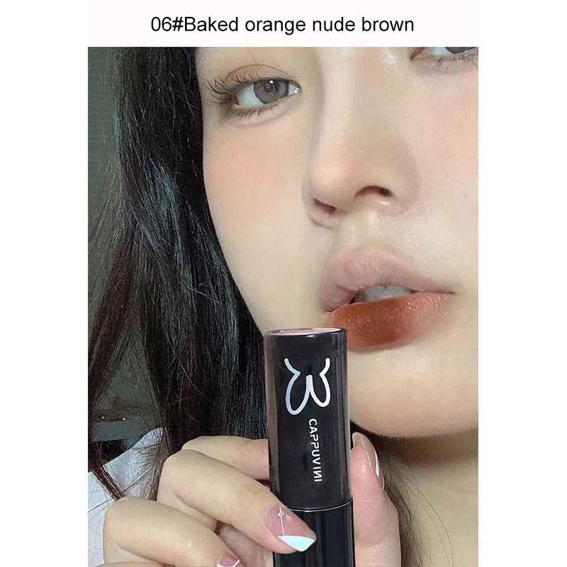 ✨✨Son kem lì thỏ đen CAPPUVINI bền màu lâu trôi Fluffy Cleft Lip Mud