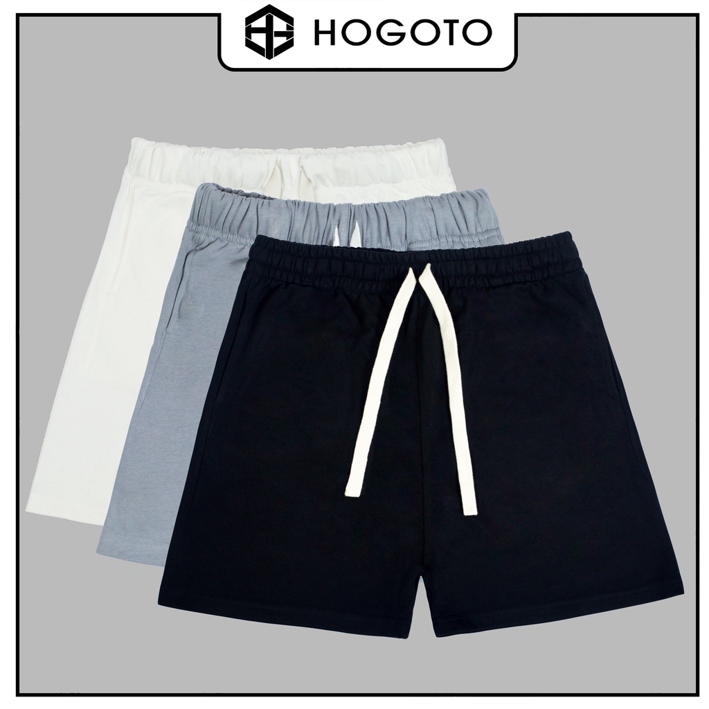 Quần short trơn nỉ da cá Hogoto shop , quần short unisex nam nữ chất liệu cotton