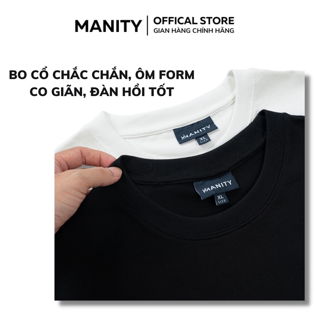 Áo thun nam MANITY cổ tròn họa tiết hoa vuông trẻ trung cao cấp co giãn 4 chiều - APM004