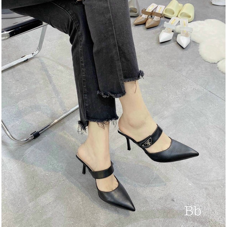 Sục cao gót da sần mũi nhọn tag Parada gót nhọn 8p