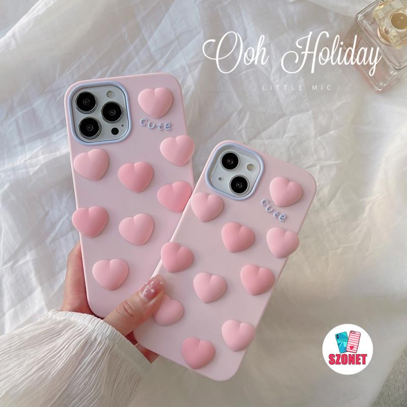 Ốp Điện Thoại Silicon Mềm Chống Sốc Hình Trái Tim 3D Cho iPhone 14 13 12 11 Pro Max XS XR X 8 7 6 6S Plus + SE 2020