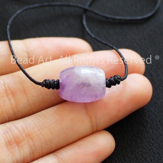 Dây chuyền lu thống t.a tím 14x10mm, mệnh hoả, thổ, trang sức phong thuỷ s50 - bead art