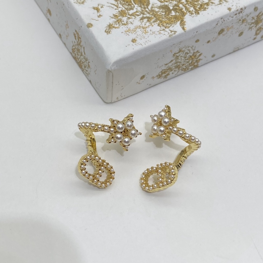 Đôi Bông Tai Mạ Bạc 925 Hình Ngôi Sao Đính Đá Thời Trang