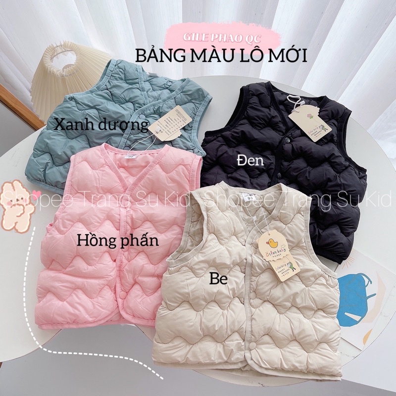Áo Gile Phao Sóng QC Siêu Nhẹ Cho Bé Trai và Bé Gái.