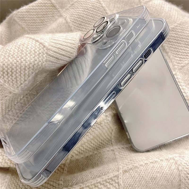 For iphone 14 pro max Ốp Điện Thoại Mỏng Trong Suốt Có Túi Khí Bảo Vệ Camera Chống Sốc Cho for  iPhone 13 Pro max 13 Mini iPhone13 12 11 Pro max