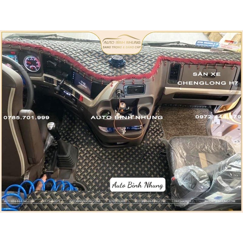 Thảm lót sàn 6D xe ChengLong H7 420, Chenglong H7 480, thảm lót sàn xe tải, xe đầu kéo (giá bán 1 bộ kèm 2 tấm lót chân)